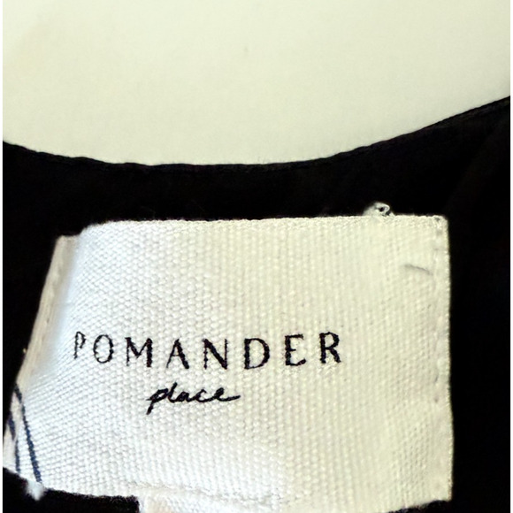 Tuckernuck Pomander Place Gold Embroidered Hem Lillith Black Dress  Size XL - Picture 7 of 11